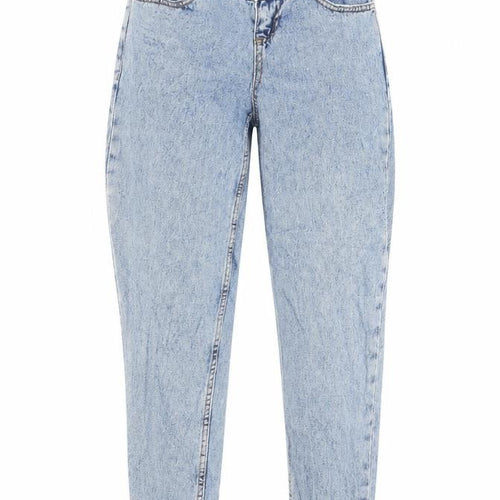 Denim&co Womens Blue Cotton Straight Jeans Size 4 L27 in Regular Button