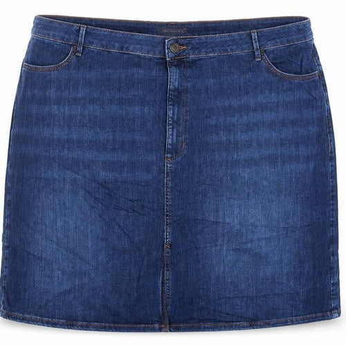 Marks and Spencer Womens Blue Cotton A-Line Skirt Size 30 Button