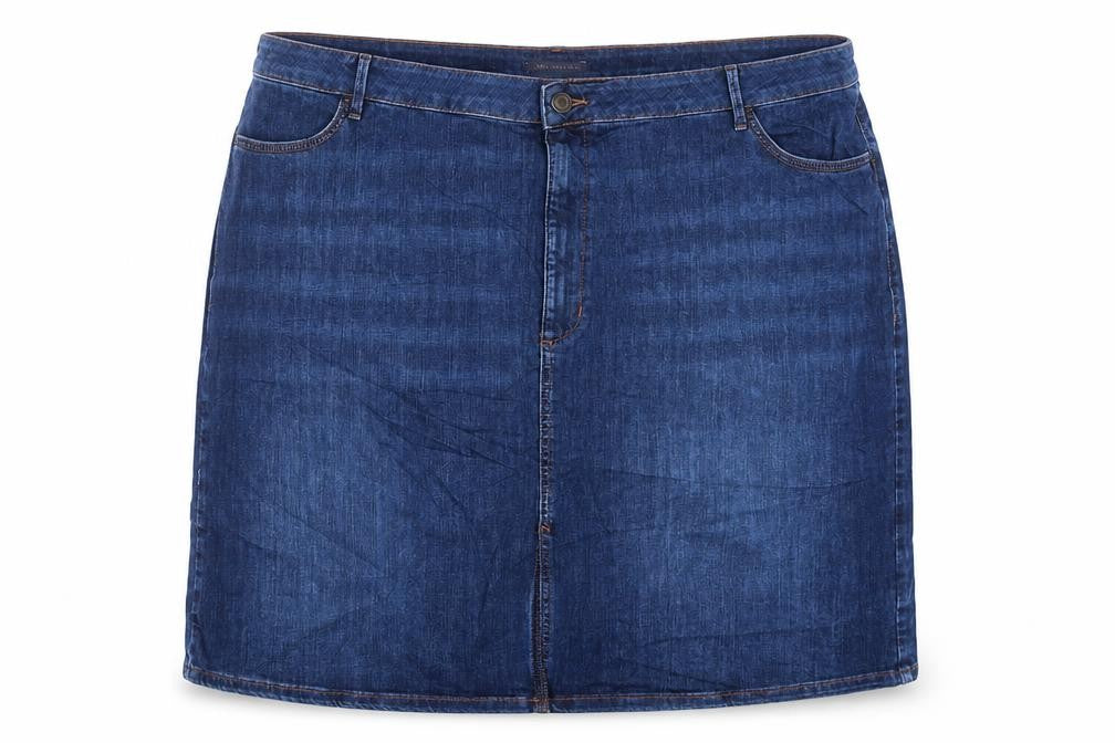 Marks and Spencer Womens Blue Cotton A-Line Skirt Size 30 Button