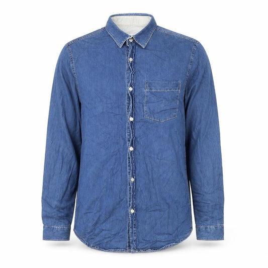 Loom Denim Mens Blue Cotton Button-Up Size S Collared Button
