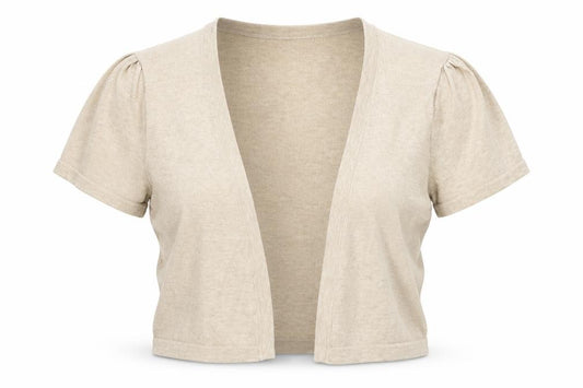 Front view of George women’s beige v-neck cotton cardigan jumper, size UK 10