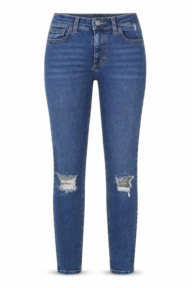 Topshop Womens Blue Cotton Skinny Jeans Size 28 in L27 in Regular Zip