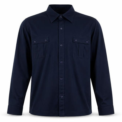 Refind Mens Blue Polyester Button-Up Size S Collared Button