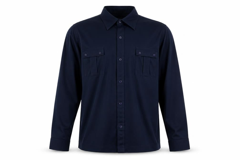 Refind Mens Blue Polyester Button-Up Size S Collared Button