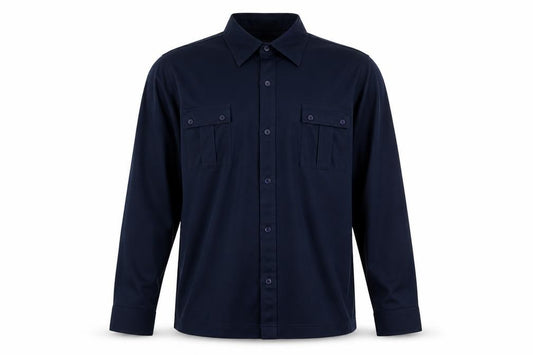 Refind Mens Blue Polyester Button-Up Size S Collared Button