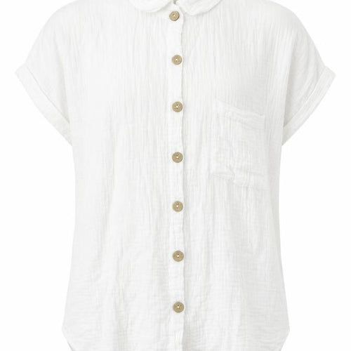Just Living Mens White Cotton Button-Up Size S Collared Button