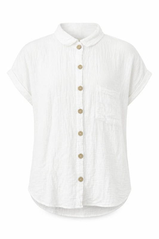 Just Living Mens White Cotton Button-Up Size S Collared Button