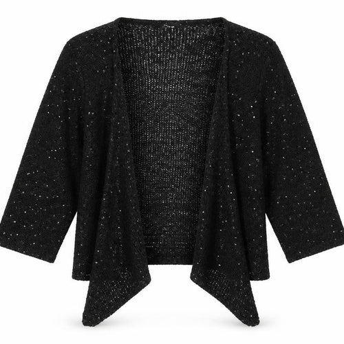 Bonmarché Womens Black V-Neck Polyester Cardigan Jumper Size M