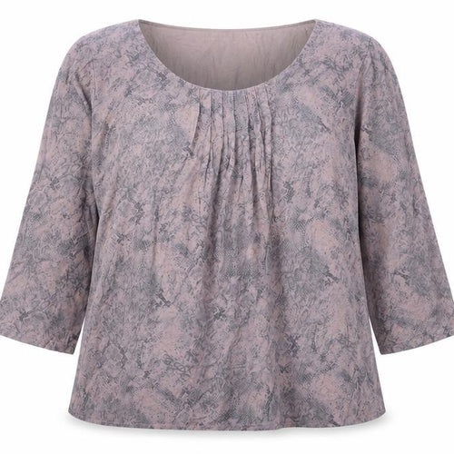 Marks and Spencer Womens Pink Animal Print Viscose Basic Blouse Size 14 Scoop Neck