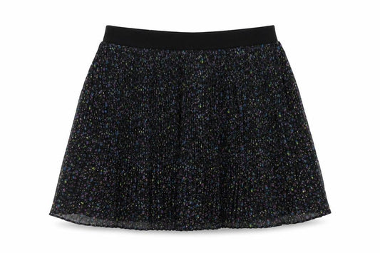 Front view of Jack Wills women’s black floral polyester skater skirt, size UK 10, zip