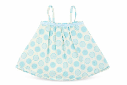 Front view of Gap Baby Ivory Polka Dot Cotton Camisole Tank, size 12-18, Months Square Neck Button