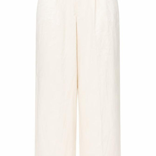 Pull&Bear Womens Ivory Viscose Trousers Size M L32 in Regular Button
