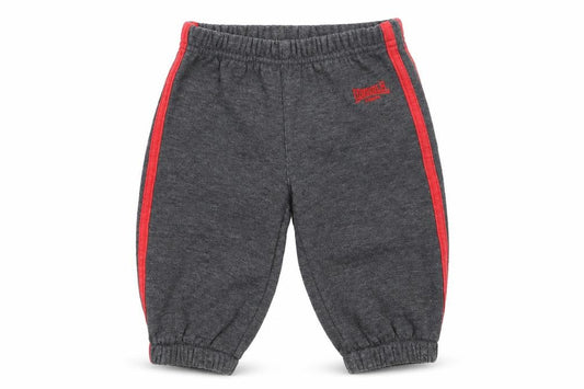 Front view of Lonsdale Baby Grey Polyester Jogger Trousers, size 6-9, Months Pullover