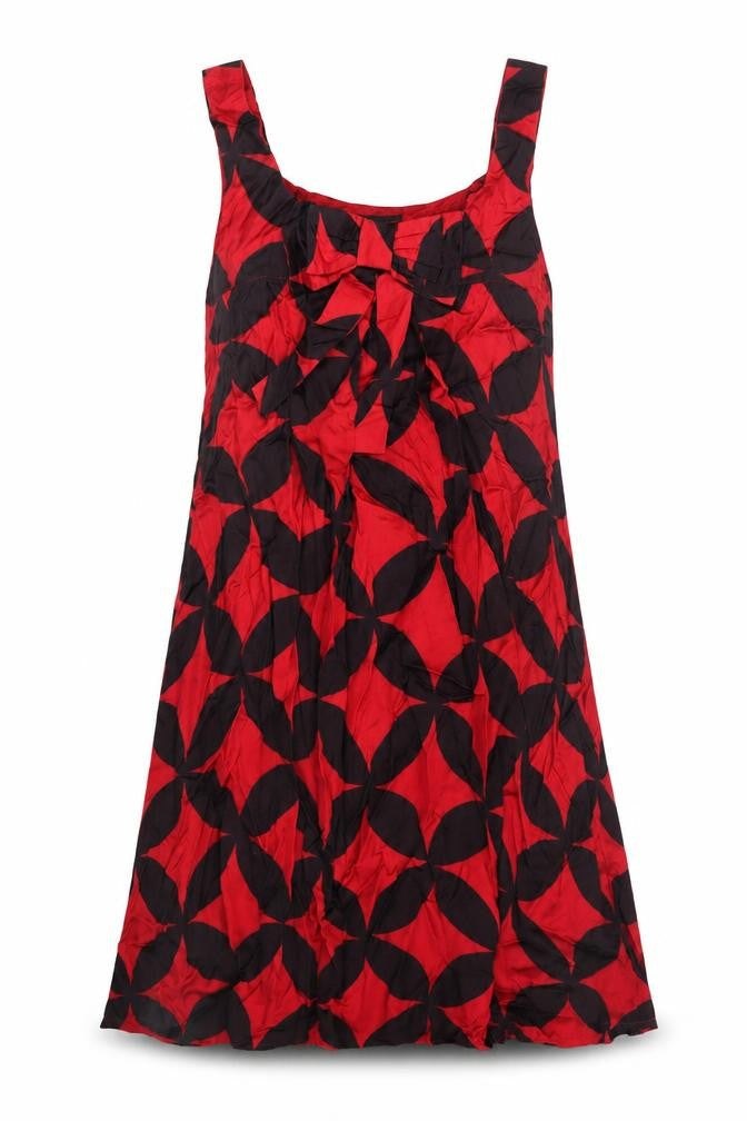 Great Plains Womens Red Geometric Viscose A-Line Size XL Scoop Neck Zip