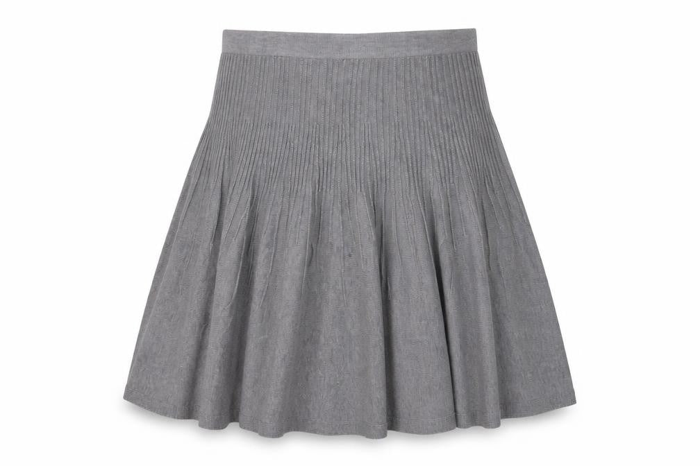 H&M Womens Grey Acrylic A-Line Skirt Size 34 in