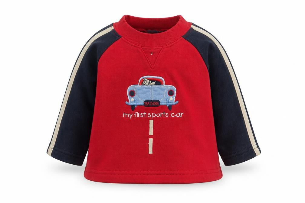 Momy Mouse Boys Red Cotton Pullover Jumper Size 3-6 Months Pullover - My First Sports Car
