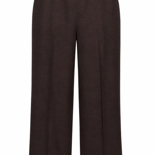Preworn Womens Brown Striped Polyester Trousers Size 32 in L28 in Regular