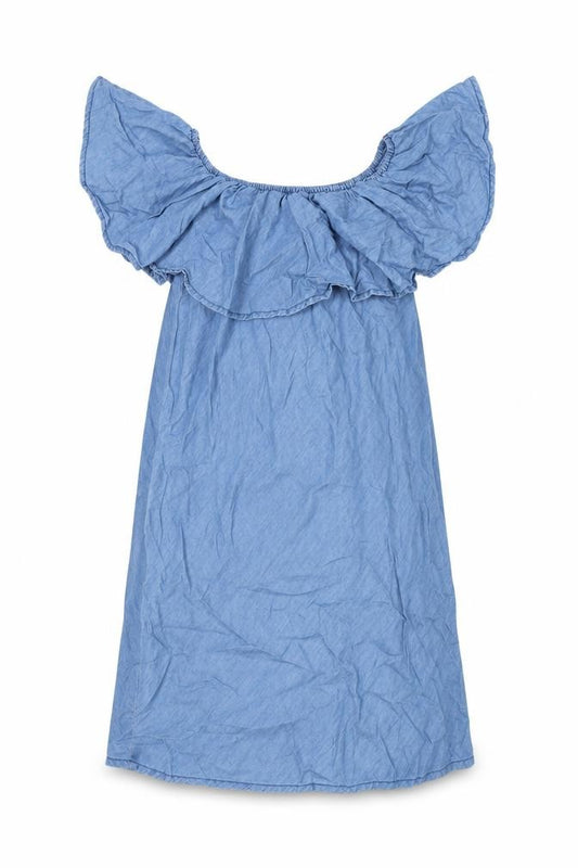 Front view of Primark women’s blue cotton shift, size UK 8, round neck pullover
