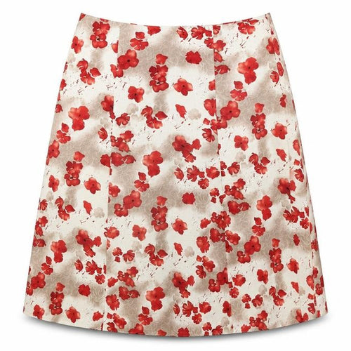EWM Womens Brown Floral Polyester A-Line Skirt Size 30 in