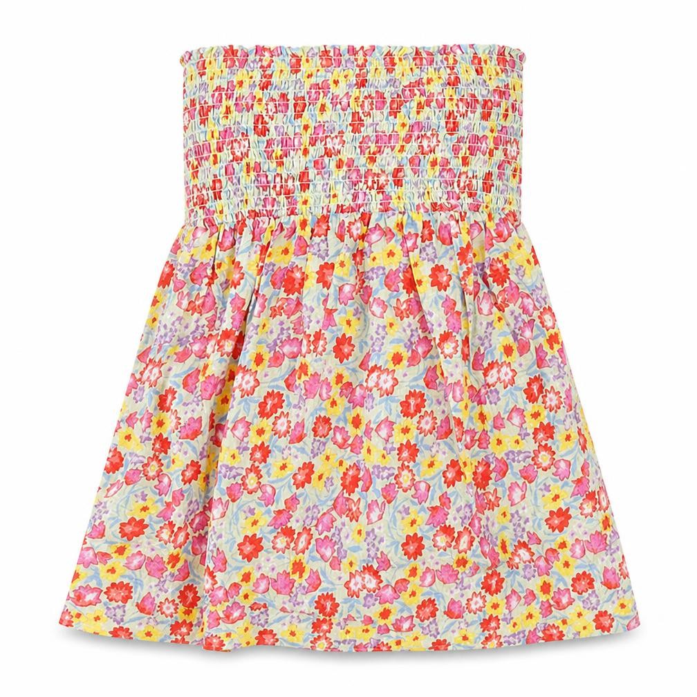 Front view of New Look women’s multicoloured floral 100% cotton basic blouse, size UK 8, off the shoulder