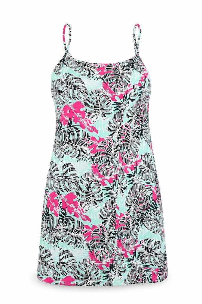 Front view of Primark women’s multicoloured geometric cotton mini, size UK 8, round neck pullover