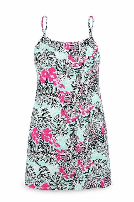 Front view of Primark women’s multicoloured geometric cotton mini, size UK 8, round neck pullover