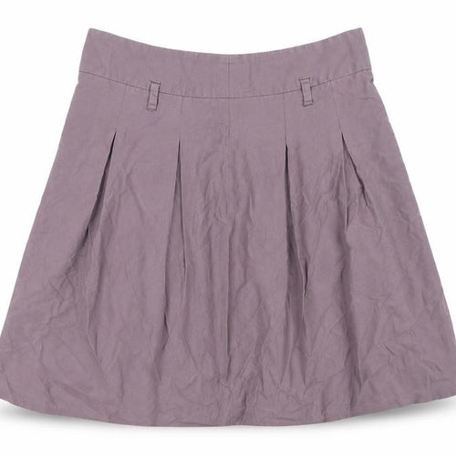 Zara Womens Purple Cotton A-Line Skirt Size M Tie