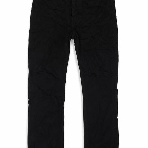H&M Womens Black Cotton Straight Jeans Size 8 L30 in Regular Zip