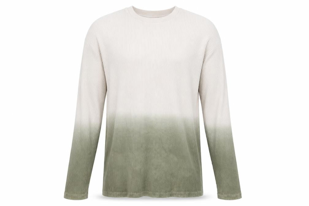 Collision Mens Green Round Neck Cotton Pullover Jumper Size XS - Ombre