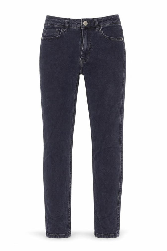 Front view of Light Before Dark women’s blue cotton skinny jeans, size UK 25, in, 28-inch leg regular zip