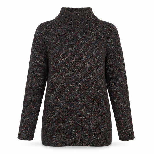 Front view of FB Sister women’s multicoloured roll neck polyacrylate fibre jumper, size UK 8