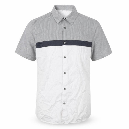 River Island Mens Grey Colourblock Cotton Button-Up Size XS Collared Button - Check pattern