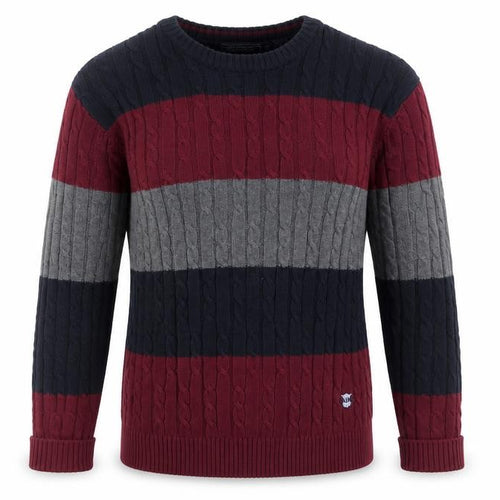 Maine New England Mens Multicoloured Round Neck Striped Cotton Pullover Jumper Size S