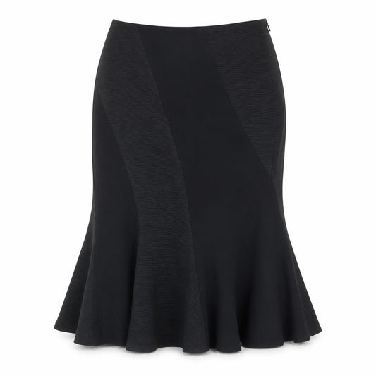 Front view of Alex & Co. women’s black acetate straight & pencil skirt, size UK 10, zip