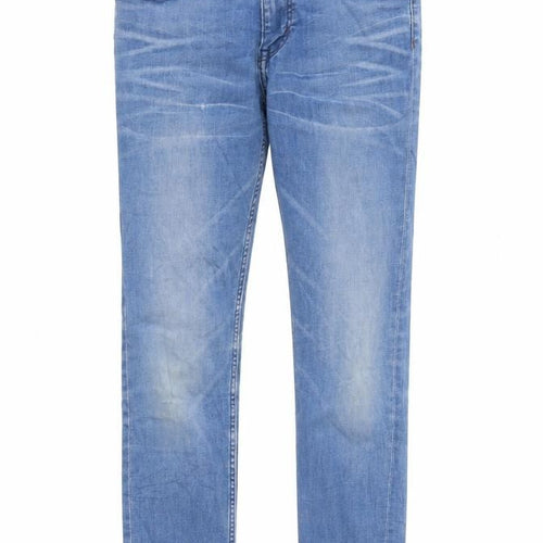 Preworn Girls Blue 100% Cotton Skinny Jeans Size 13 Years Regular Zip