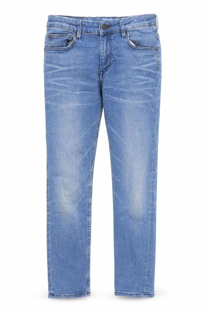 Preworn Girls Blue 100% Cotton Skinny Jeans Size 13 Years Regular Zip