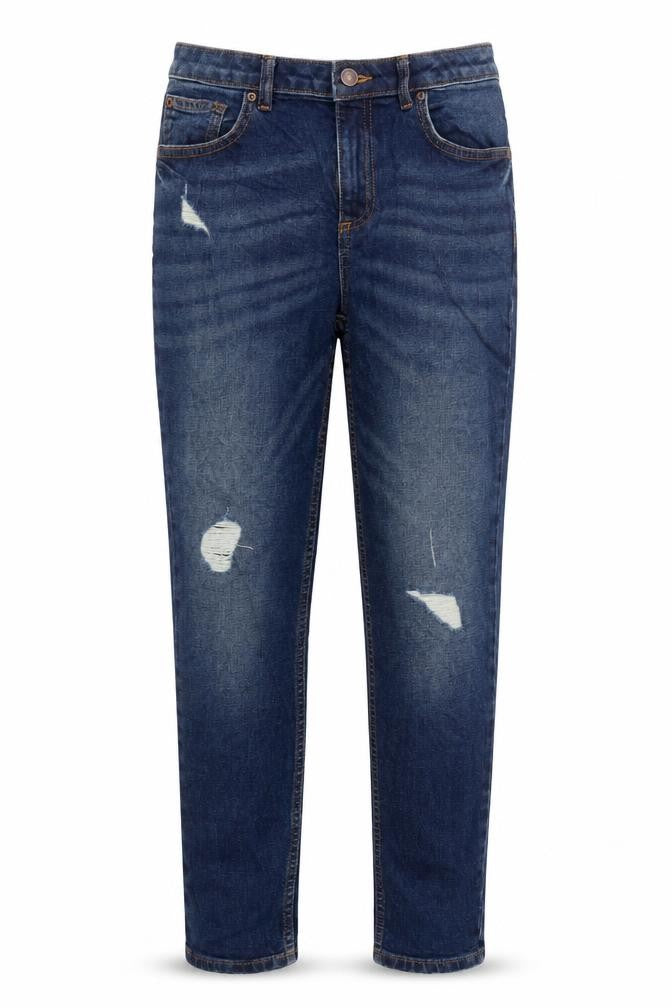 River Island Girls Blue 100% Cotton Skinny Jeans Size 12 Years L31 in Regular Zip - Distressed