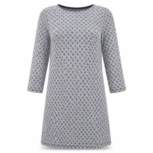 Zuiki Womens Black Geometric Polyester T-Shirt Dress Size S Round Neck Pullover