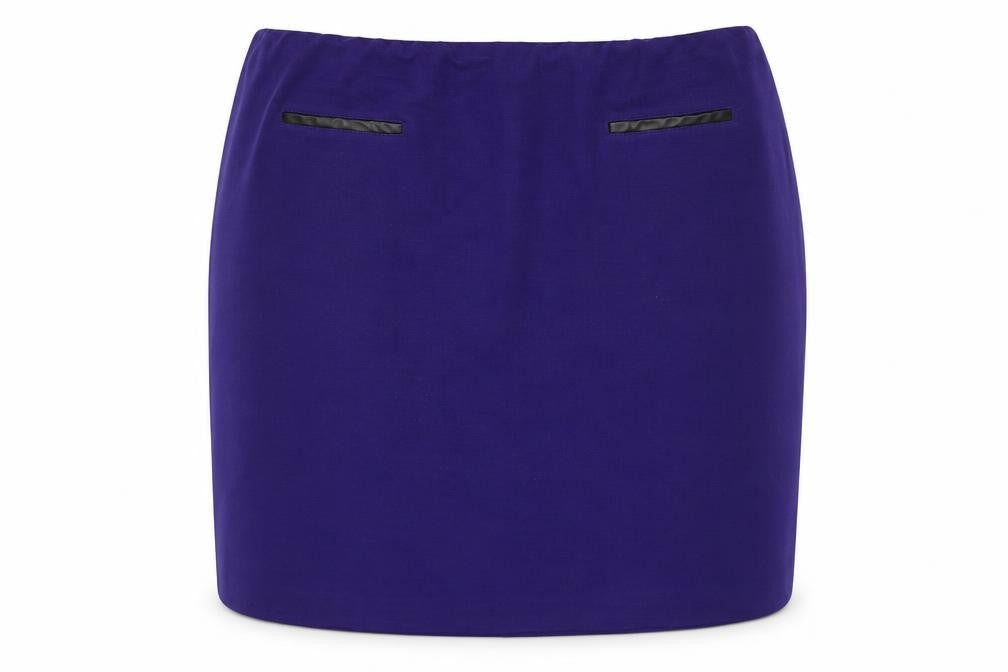 Roman Womens Blue Acrylic Straight & Pencil Skirt Size 18 - Faux Leather Pockets