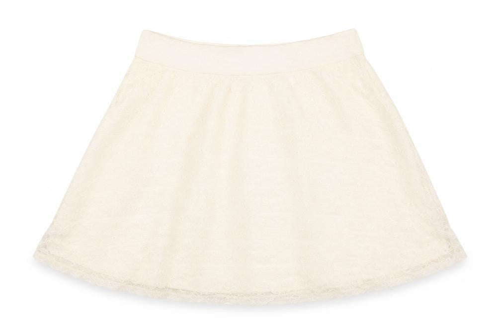 Front view of H&M women’s white polyamide skater skirt, size XS