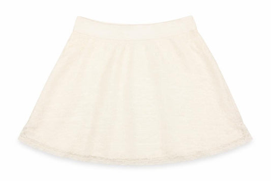 Front view of H&M women’s white polyamide skater skirt, size XS