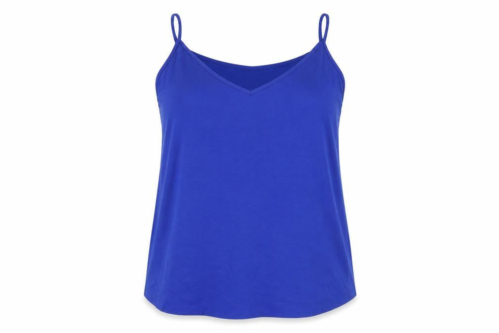 Emery Rose Womens Blue Polyester Camisole Tank Size 4XL V-Neck