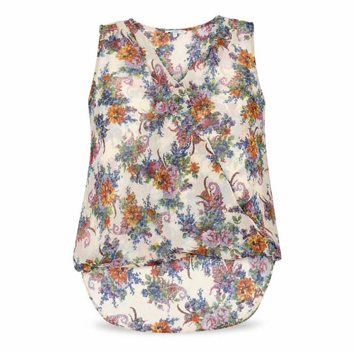 New Look Womens Multicoloured Floral Polyester Camisole Blouse Size 12 V-Neck
