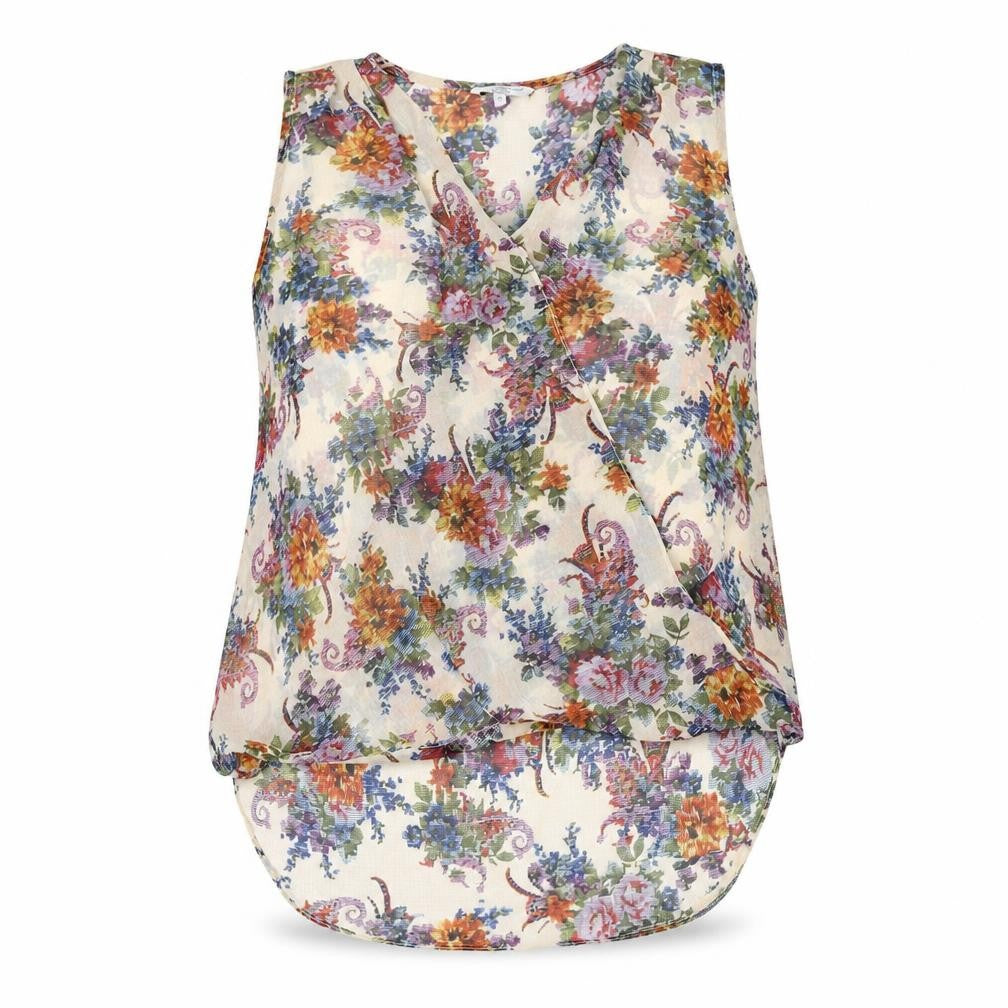 New Look Womens Multicoloured Floral Polyester Camisole Blouse Size 12 V-Neck