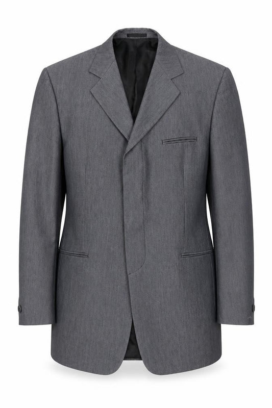 Front view of Kit men’s grey polyester jacket suit jacket, size 44