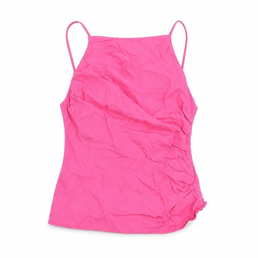 Zara Womens Pink Viscose Camisole Tank Size S Square Neck