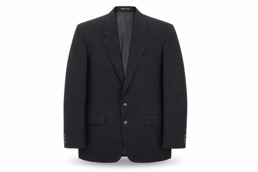 Front view of James Barry men’s grey polyester jacket suit jacket, size L
