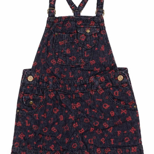 Arabella & Addison Girls Blue Geometric 100% Cotton Dungaree One-Piece Size 24 Months Pullover