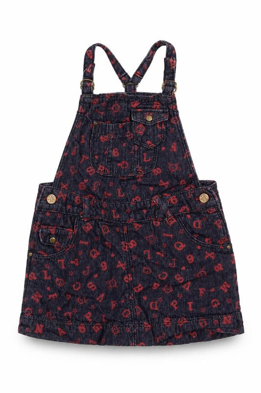 Arabella & Addison Girls Blue Geometric 100% Cotton Dungaree One-Piece Size 24 Months Pullover