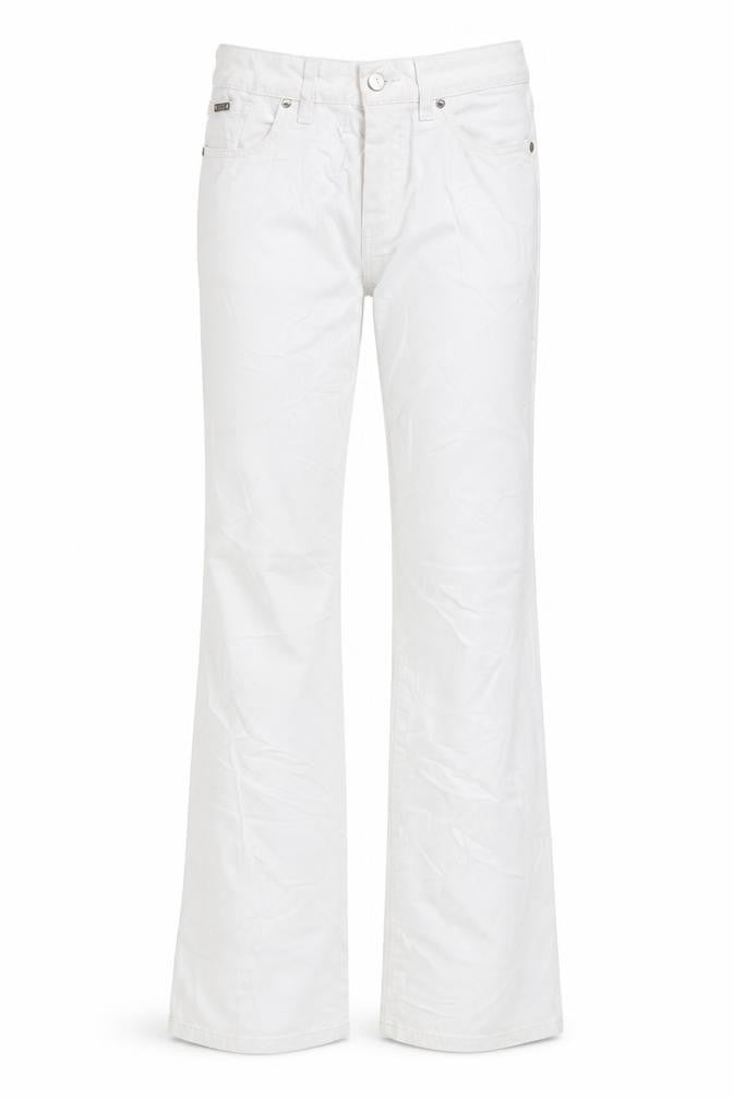 Per Una Womens White Cotton Straight Jeans Size 8 L29 in Regular Zip